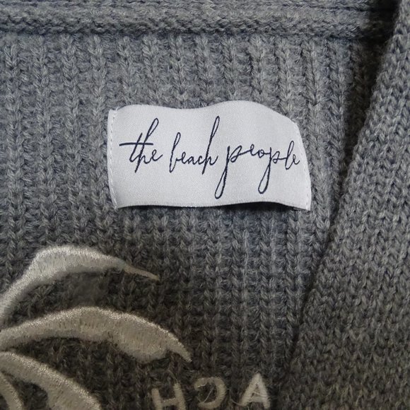 The Beach People Sweater Cardigan Gray Size M/L - Picture 2 of 4